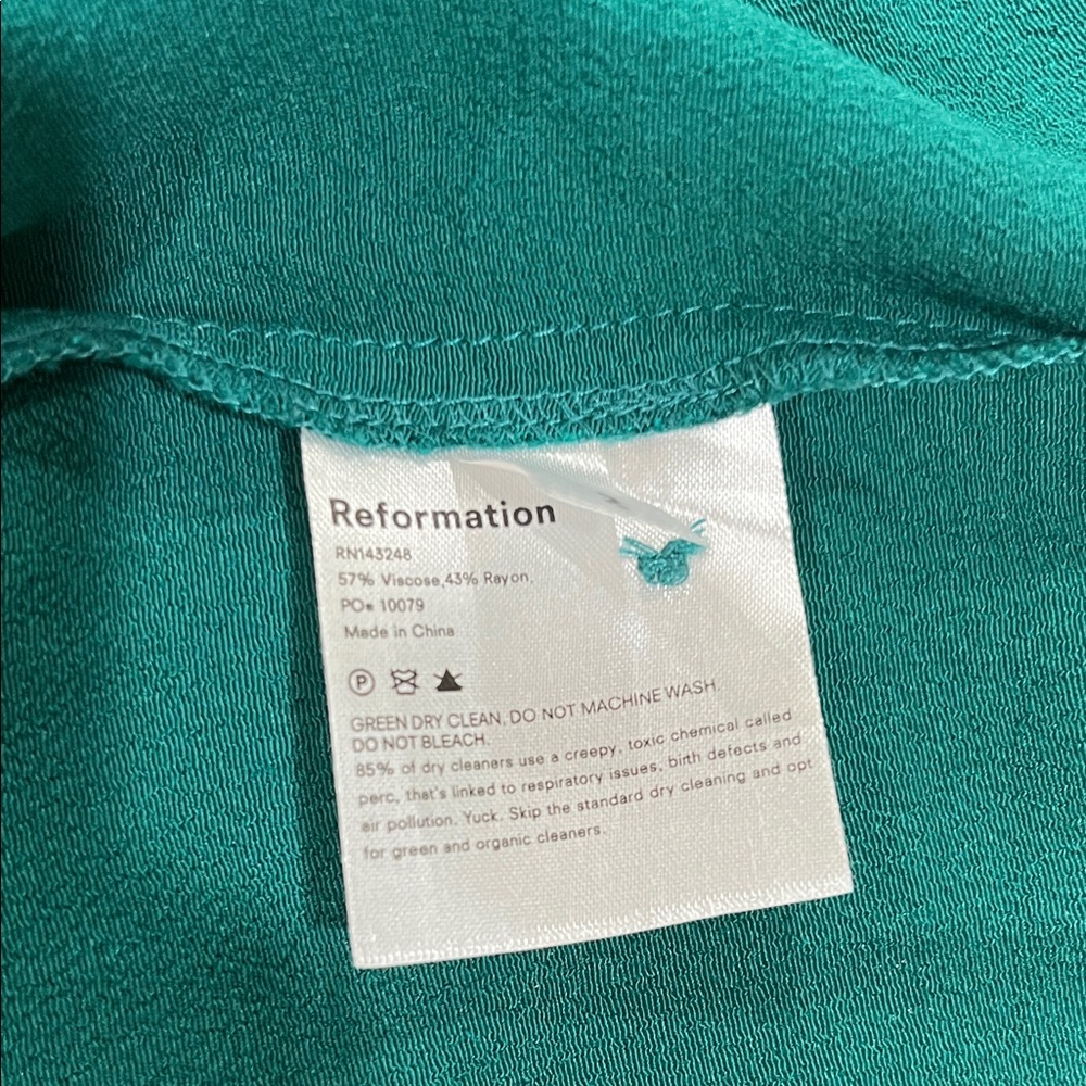 Reformation Emerald Backless Dress - Picture 4 of 8